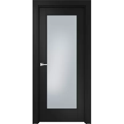 Дверь Офрам ДЕЛЬТА со стеклом, эмаль черная